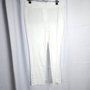 Talbots Womens 2‎ 31x25 White Mid-Rise Cotton Spandex Ankle Cropped Pants